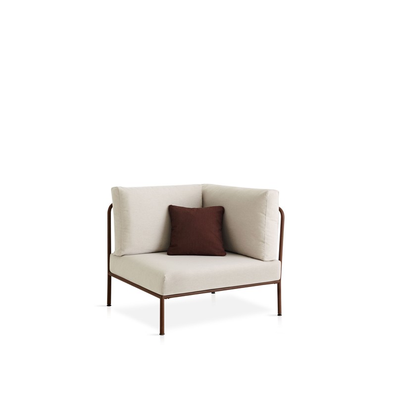 Nido Moduł sofa krótka narożna z dwiema poduszkami ręcznie wyplatana
