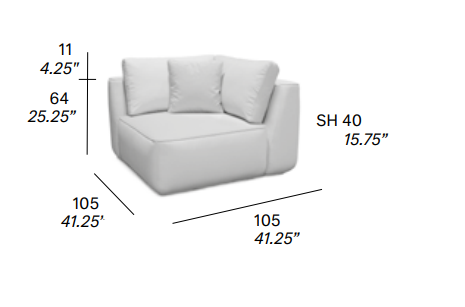 Plump Expormim Moduł sofa narożna z dodatkową poduszką