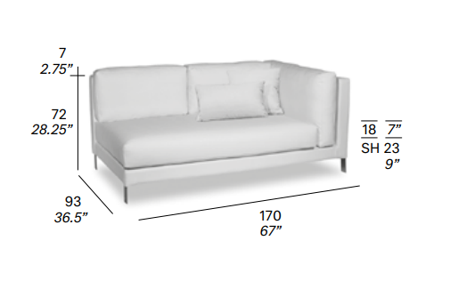 Slim Expormim Sofa moduł prawostronny
