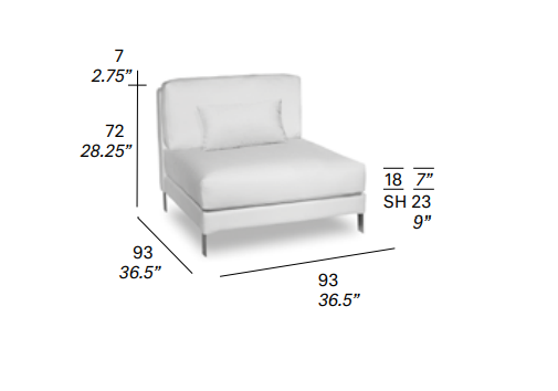 Slim Expormim Sofa moduł centralny