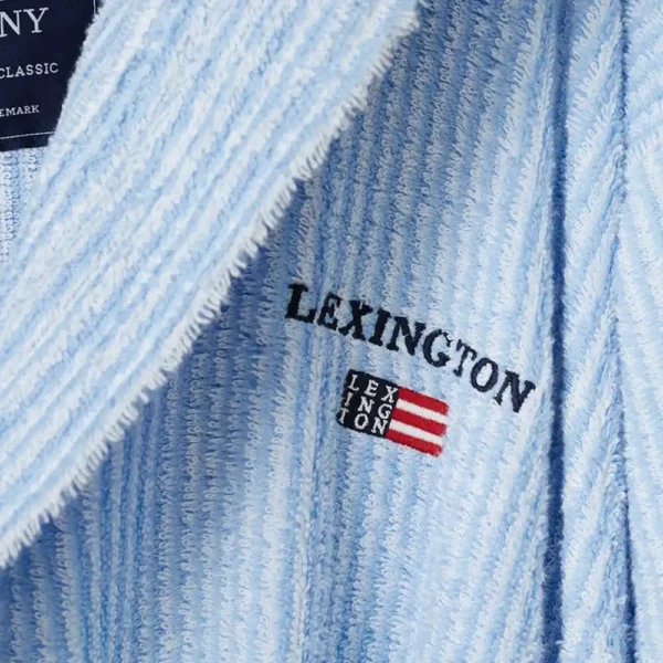 Szlafrok w paski z kapturem Lexington Icons (Błękitny)