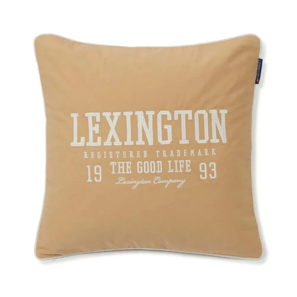 Poduszka dekoracyjna Logo LEXINGTON (Beżowo-biały)