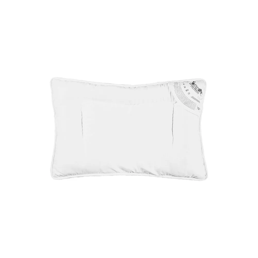 Poduszka dla dziecka wypełniona włóknem alpaki wykończona białą lamówką (Biala)