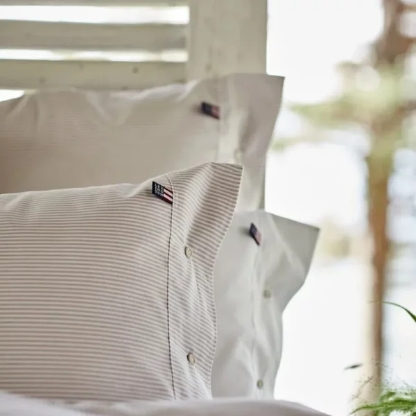 Poszewka na poduszkę Pin Point Pillowcase LEXINGTON (Beżowo-biały)