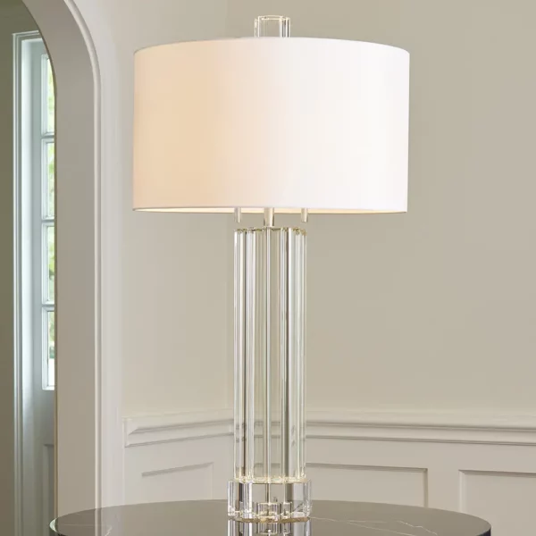Lampa stołowa Fluted Crystal Column (Nickel)