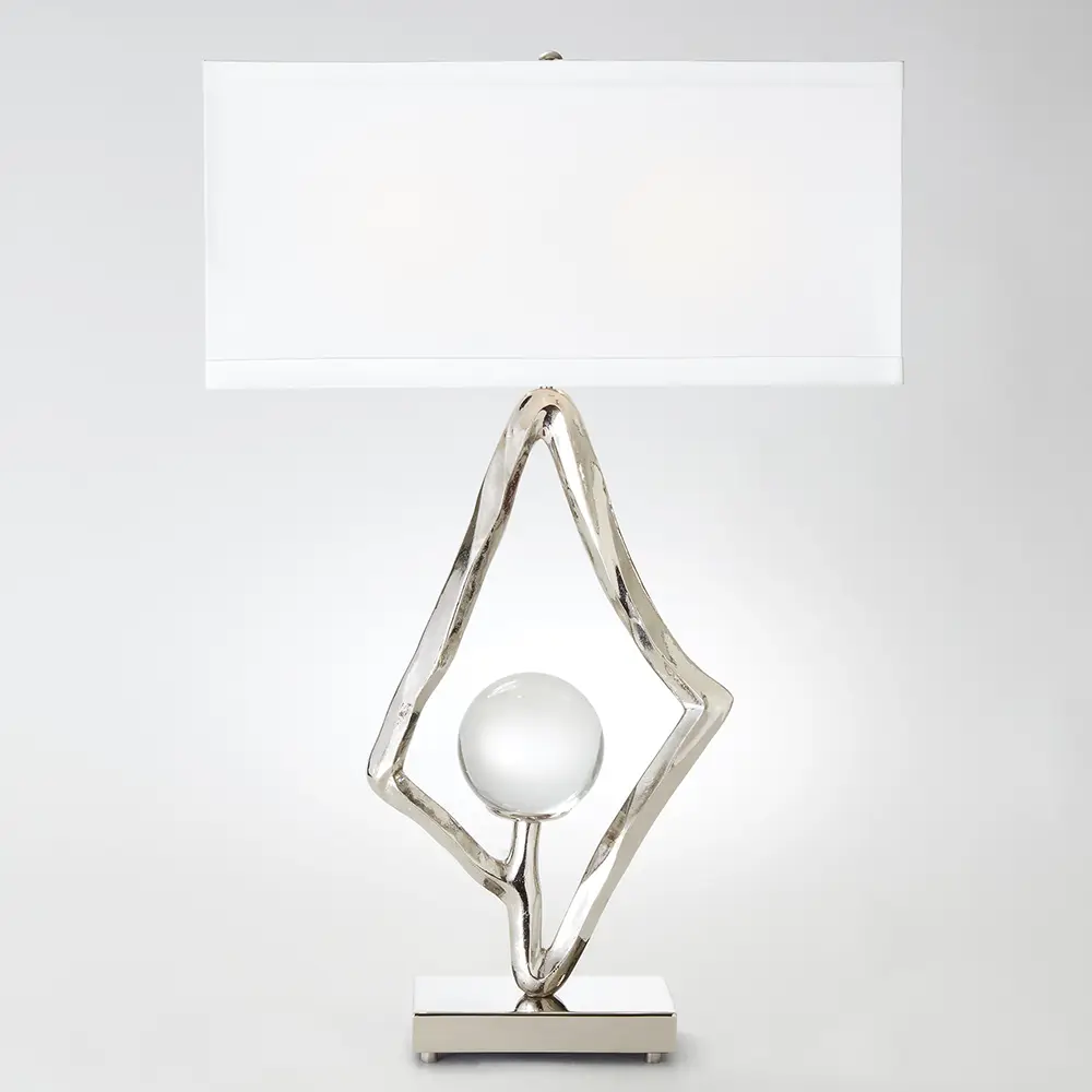Lampa Abstract z 15-centymetrową kryształową kulą (Nickel)