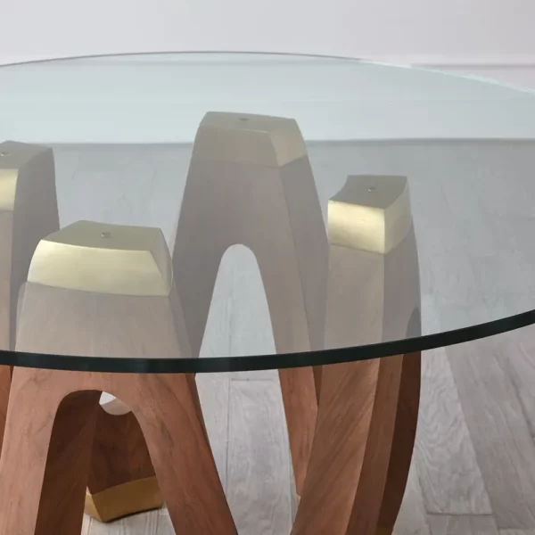 Okrągły stół Wave ze szklanym blatem