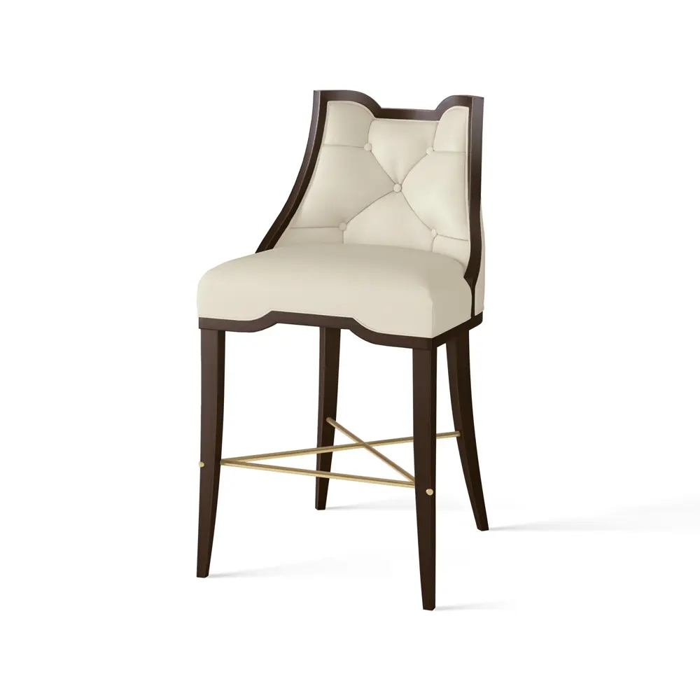 Krzesło kontuarowe Logan Walnut Milk Leather