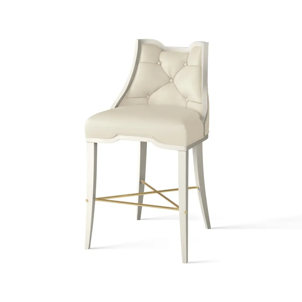 Krzesło kontuarowe Logan White Milk Leather